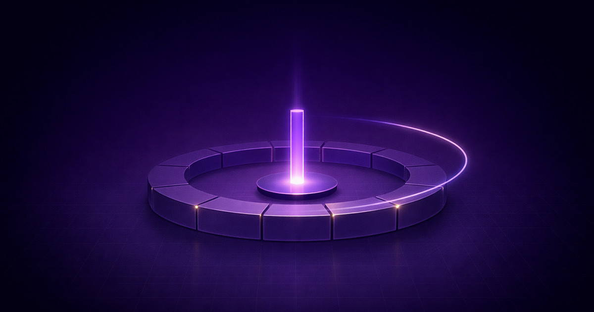central pillar within a circular system, representing a capital raise timeline and the stages of investor engagement