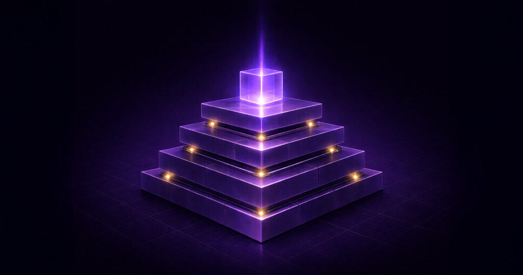 pyramid blocks illustrating a structured capital raising process and layered funding strategy