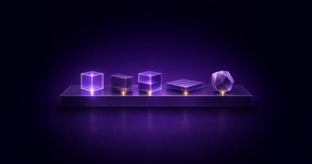 geometric shapes representing different types of capital used in structured funding and investment strategies