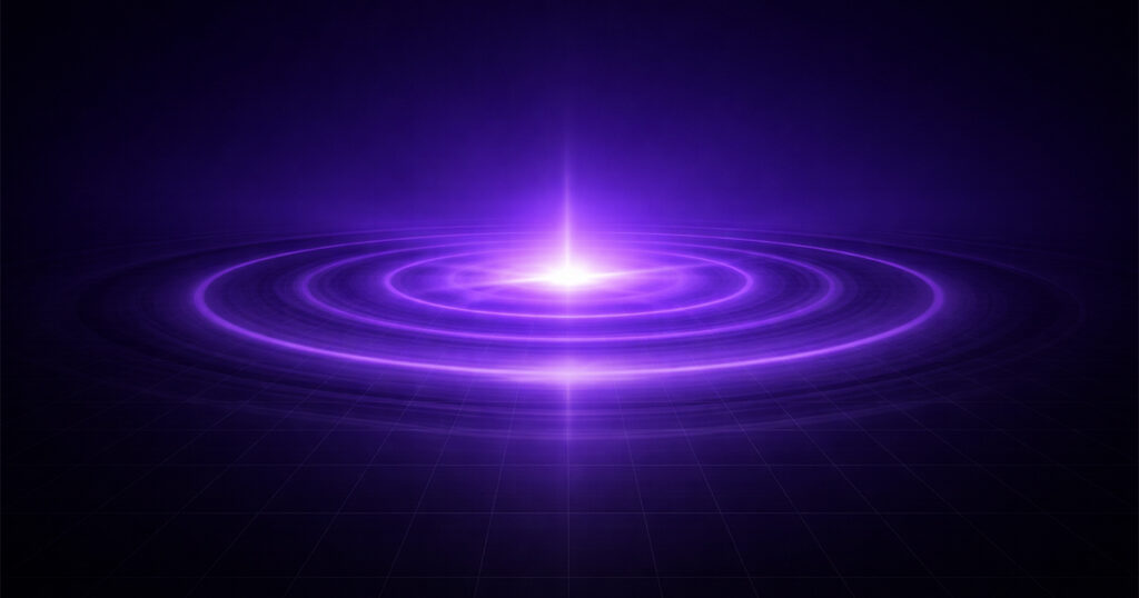 glowing concentric rings radiating from a bright central point, representing the expanding influence and structure of institutional investors in capital formation